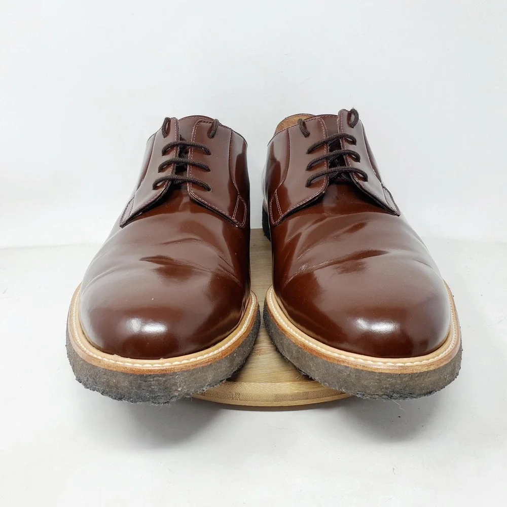 Common‎ Projects Derby Shine Shoes Mens 49 Brown Leather Oxford Crepe Sole